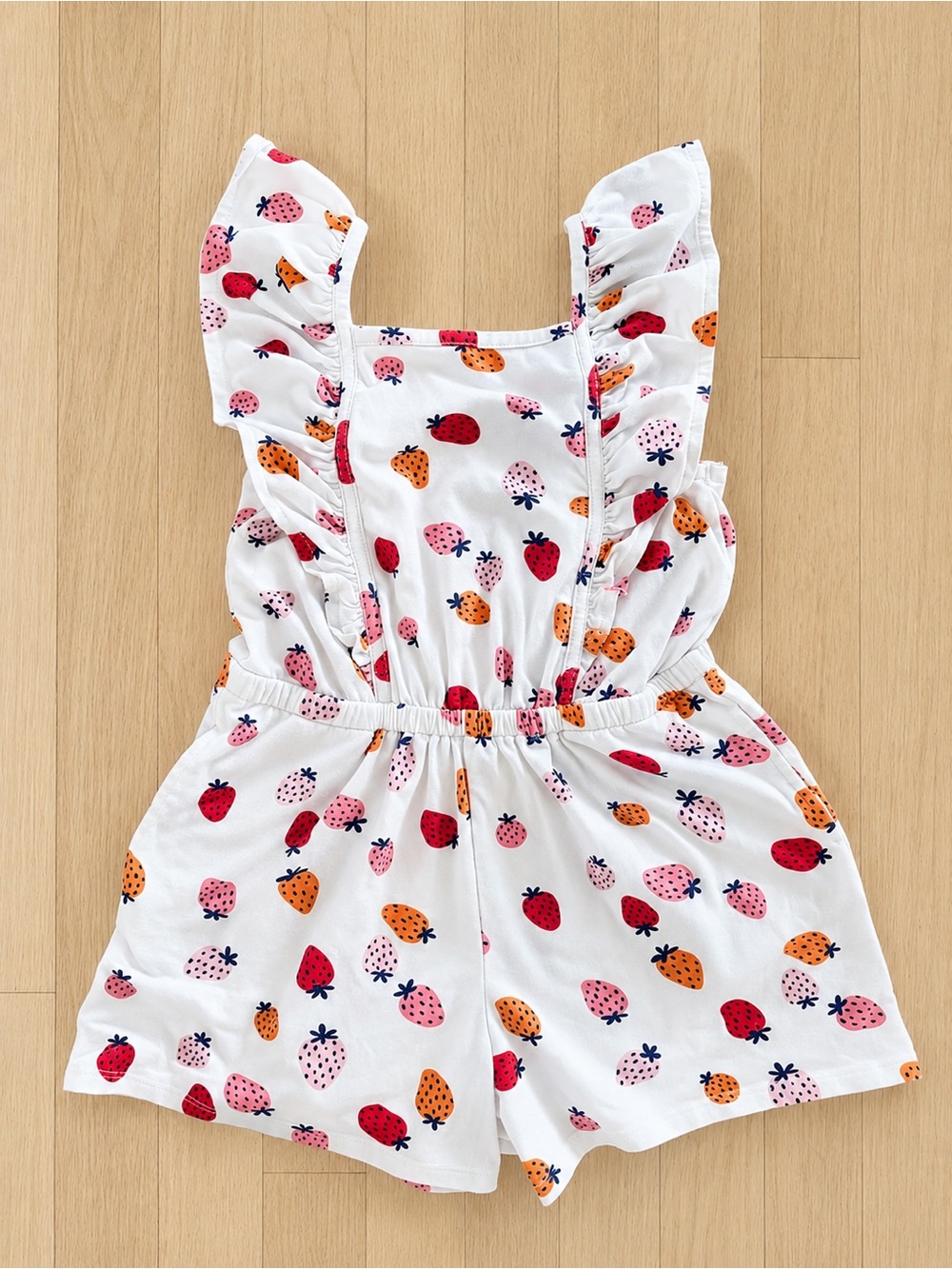 Tucker + Tate White Romper with Pink Strawberry Print